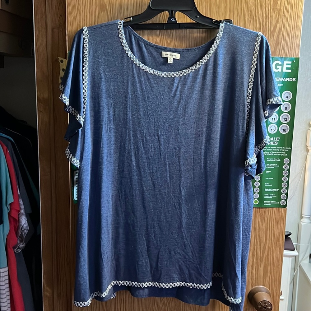 Max studio flutter sleeve top size 3X